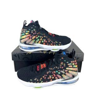 Nike Lebron‎ 17 Multicolor Gradient Knit Basketball Shoes US 5.5Y